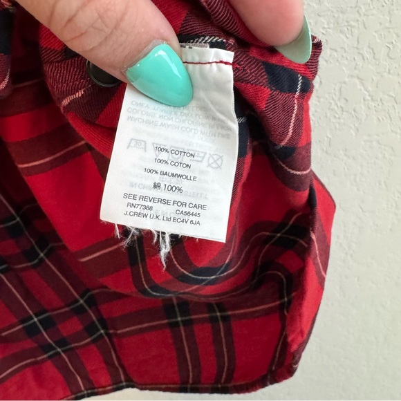 Madewell Red and Black Plaid short sleeved Shirt medium - Picture 5 of 8